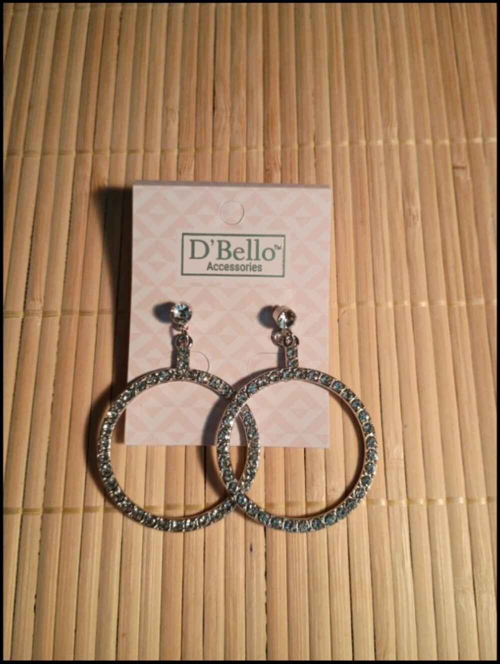 Vegas slDtyle Silver Crystal Hoop Drop Earrings - Silver